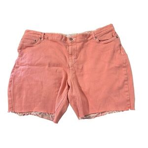 Crazy Horse women's size 18 pink jean shorts waist 19", hips 24"